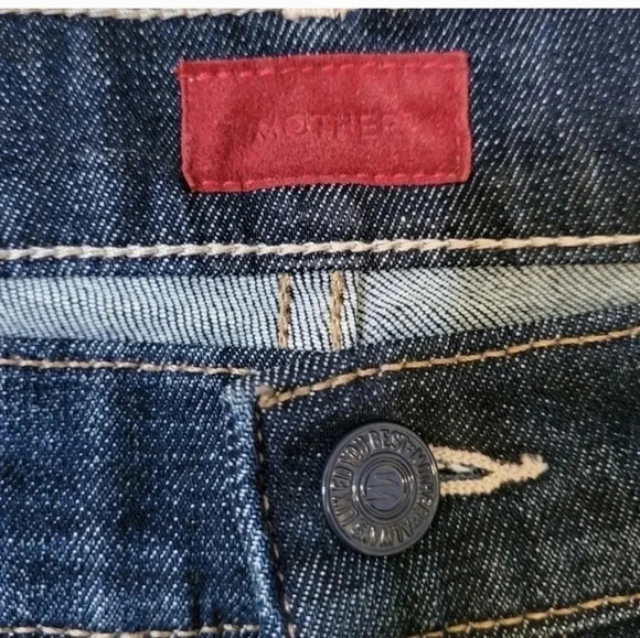 Mother The Insider Crop Step Fray in Speed Racer Raw Hem Flare Jeans(28) - Picture 11 of 16